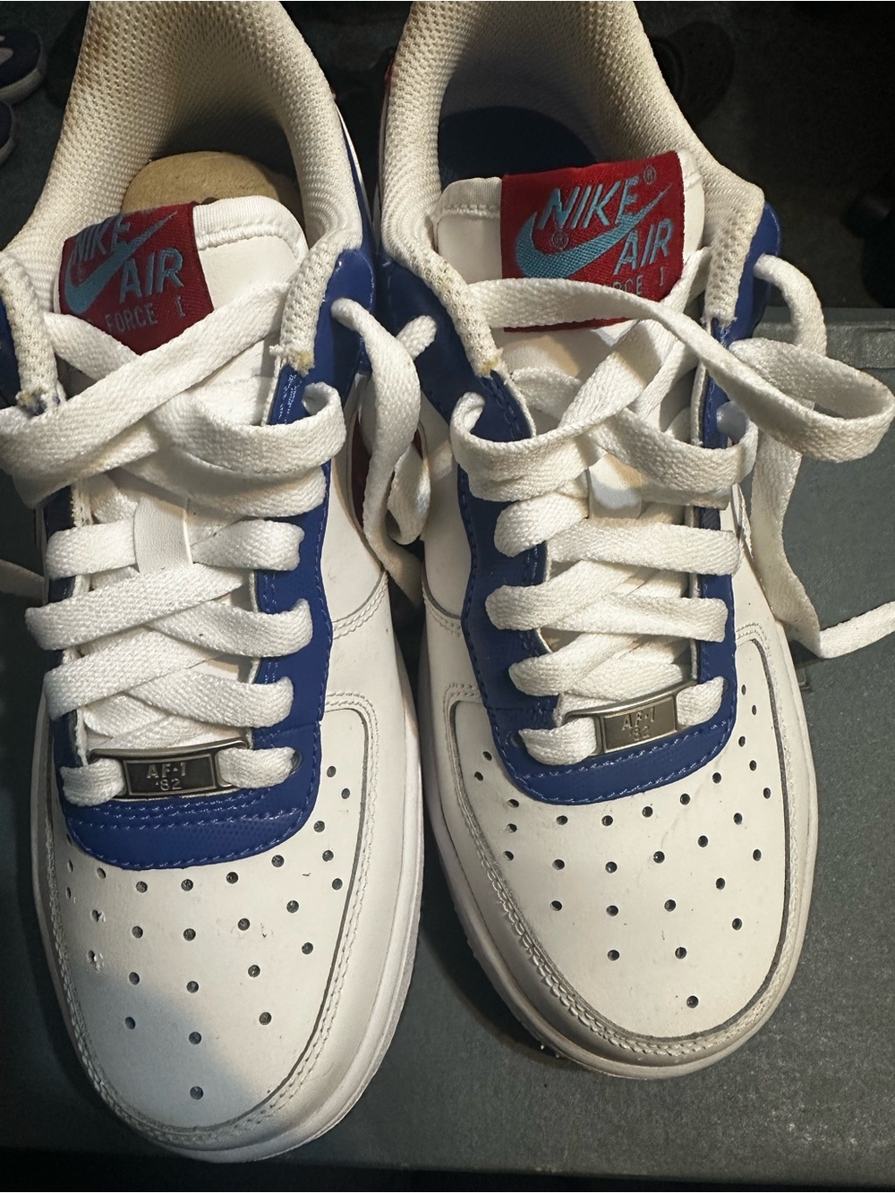 Nike Kids Sneakers - White, Blue & Red Accents